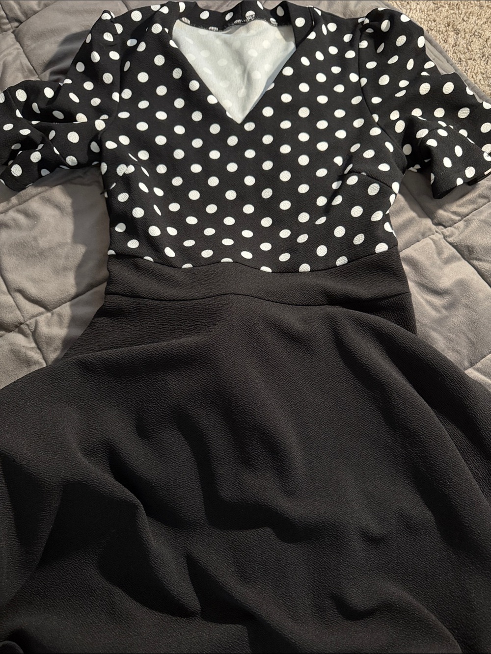 Black & White Polka Dot Fit-and-Flare Dress